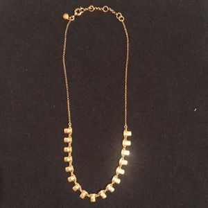 J Crew gold tone necklace with contemporary design